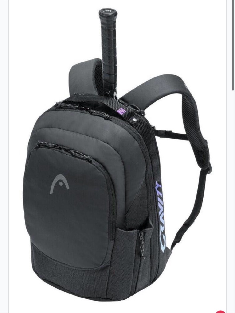 Head Black Backpack with Subtle Purple Accent